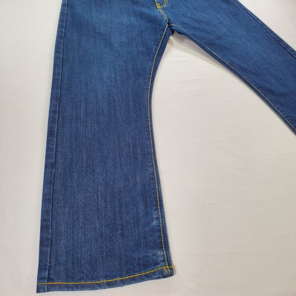 Clench Jeans Mens 36x32 Blue Denim Baggy Straight Leg Patchwork Grunge Vintage - Picture 5 of 16